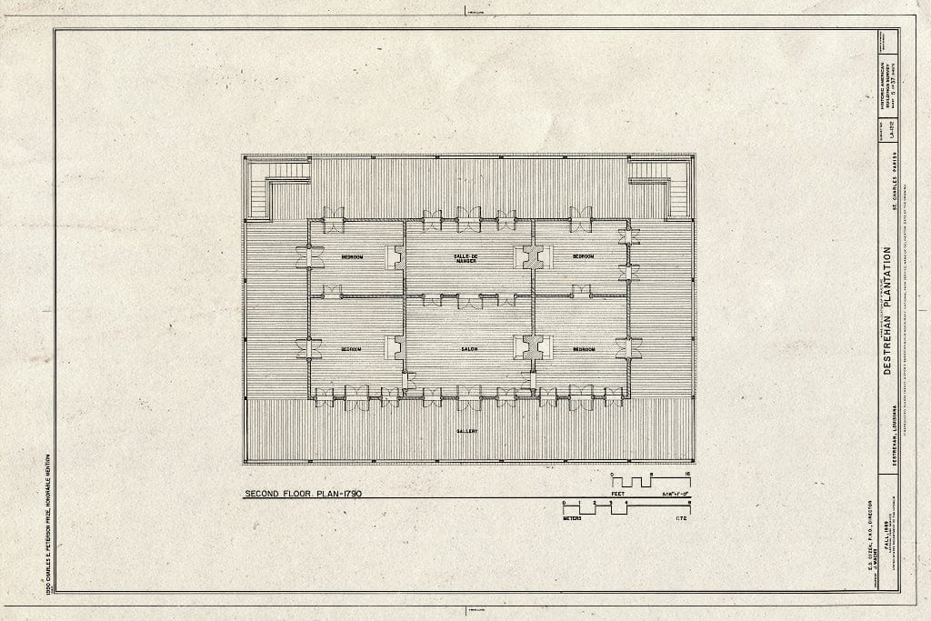 Blueprint HABS LA,45-DEST,1- (Sheet 5 of 37) - Destrehan Plantation, 13034 River Road, Destrehan, St. Charles Parish, LA