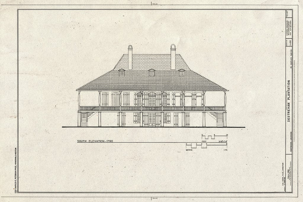 Blueprint HABS LA,45-DEST,1- (Sheet 6 of 37) - Destrehan Plantation, 13034 River Road, Destrehan, St. Charles Parish, LA