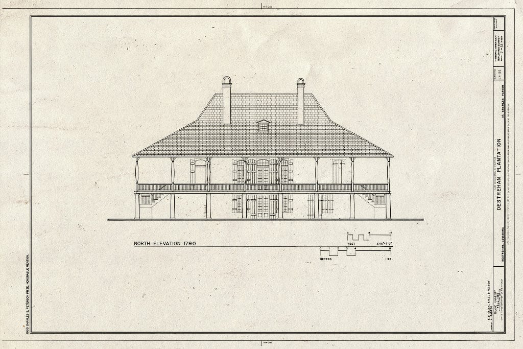 Blueprint HABS LA,45-DEST,1- (Sheet 7 of 37) - Destrehan Plantation, 13034 River Road, Destrehan, St. Charles Parish, LA