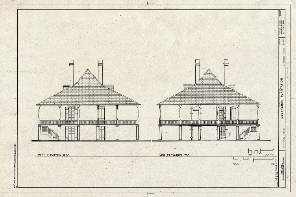 Blueprint HABS LA,45-DEST,1- (Sheet 8 of 37) - Destrehan Plantation, 13034 River Road, Destrehan, St. Charles Parish, LA