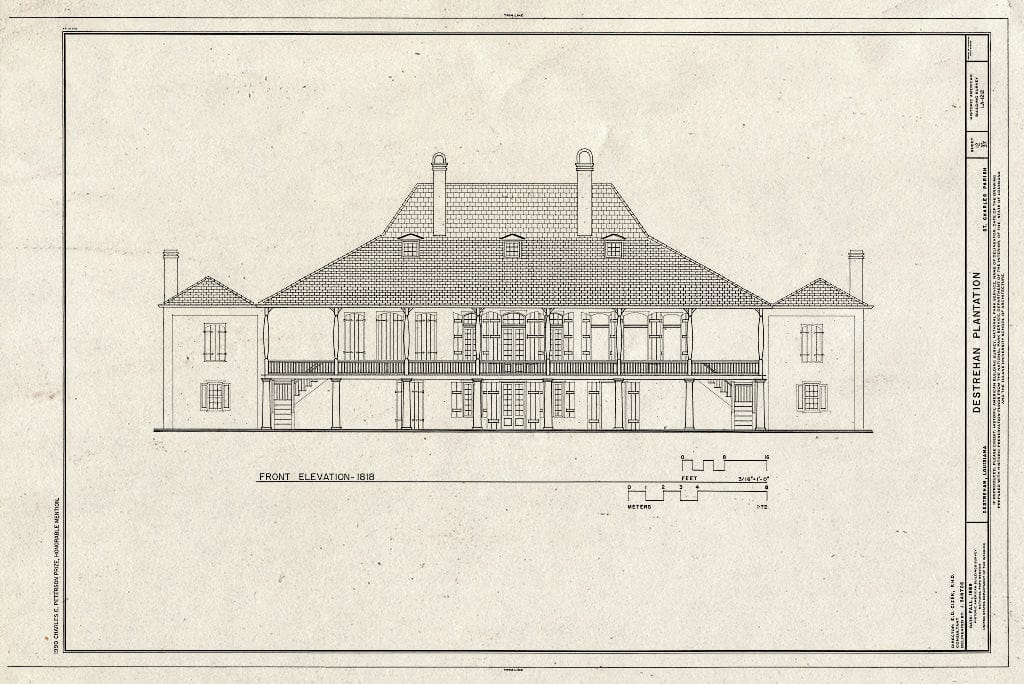 Blueprint HABS LA,45-DEST,1- (Sheet 12 of 37) - Destrehan Plantation, 13034 River Road, Destrehan, St. Charles Parish, LA