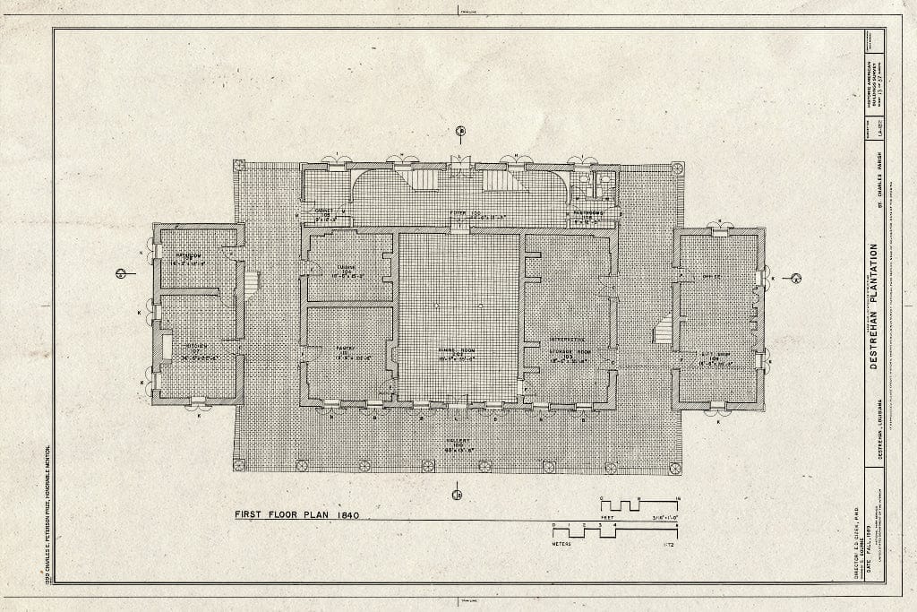 Blueprint HABS LA,45-DEST,1- (Sheet 13 of 37) - Destrehan Plantation, 13034 River Road, Destrehan, St. Charles Parish, LA