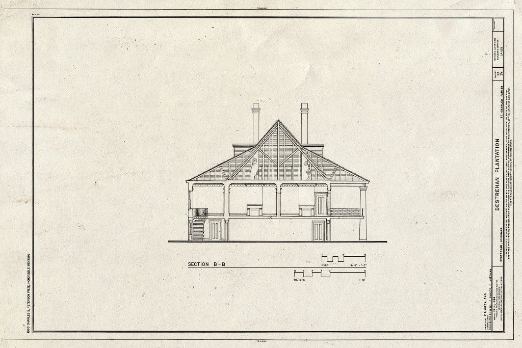 Blueprint HABS LA,45-DEST,1- (Sheet 23 of 37) - Destrehan Plantation, 13034 River Road, Destrehan, St. Charles Parish, LA