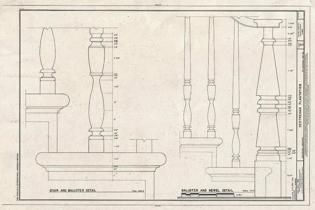 Blueprint HABS LA,45-DEST,1- (Sheet 26 of 37) - Destrehan Plantation, 13034 River Road, Destrehan, St. Charles Parish, LA