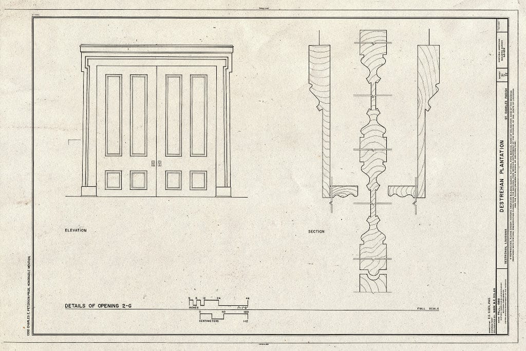 Blueprint HABS LA,45-DEST,1- (Sheet 31 of 37) - Destrehan Plantation, 13034 River Road, Destrehan, St. Charles Parish, LA