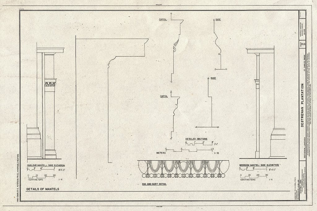 Blueprint HABS LA,45-DEST,1- (Sheet 35 of 37) - Destrehan Plantation, 13034 River Road, Destrehan, St. Charles Parish, LA