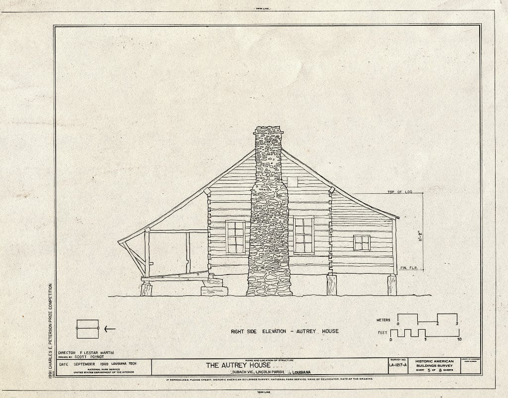 Blueprint HABS LA,31-DUBA.V,1-A- (Sheet 5 of 8) - Autrey House, Route 151, Dubach, Lincoln Parish, LA