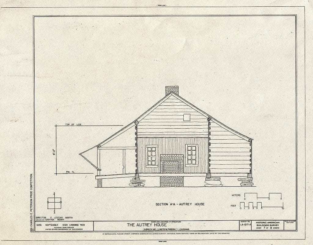 Blueprint HABS LA,31-DUBA.V,1-A- (Sheet 7 of 8) - Autrey House, Route 151, Dubach, Lincoln Parish, LA