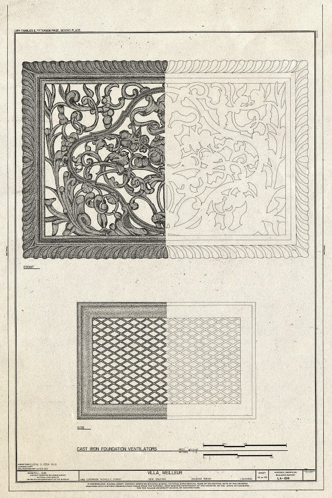 Blueprint HABS LA,36-NEWOR,94- (Sheet 16 of 45) - Villa Meilleur, 1418 Governor Nicholls Street, New Orleans, Orleans Parish, LA