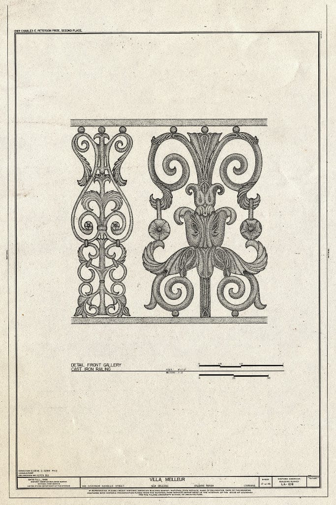 Blueprint HABS LA,36-NEWOR,94- (Sheet 17 of 45) - Villa Meilleur, 1418 Governor Nicholls Street, New Orleans, Orleans Parish, LA