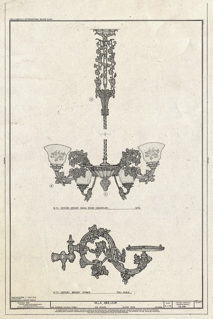 Blueprint HABS LA,36-NEWOR,94- (Sheet 31 of 45) - Villa Meilleur, 1418 Governor Nicholls Street, New Orleans, Orleans Parish, LA