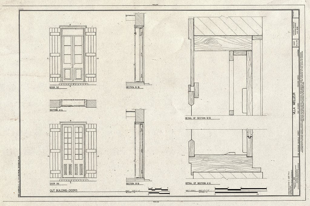 Blueprint HABS LA,36-NEWOR,94- (Sheet 33 of 45) - Villa Meilleur, 1418 Governor Nicholls Street, New Orleans, Orleans Parish, LA