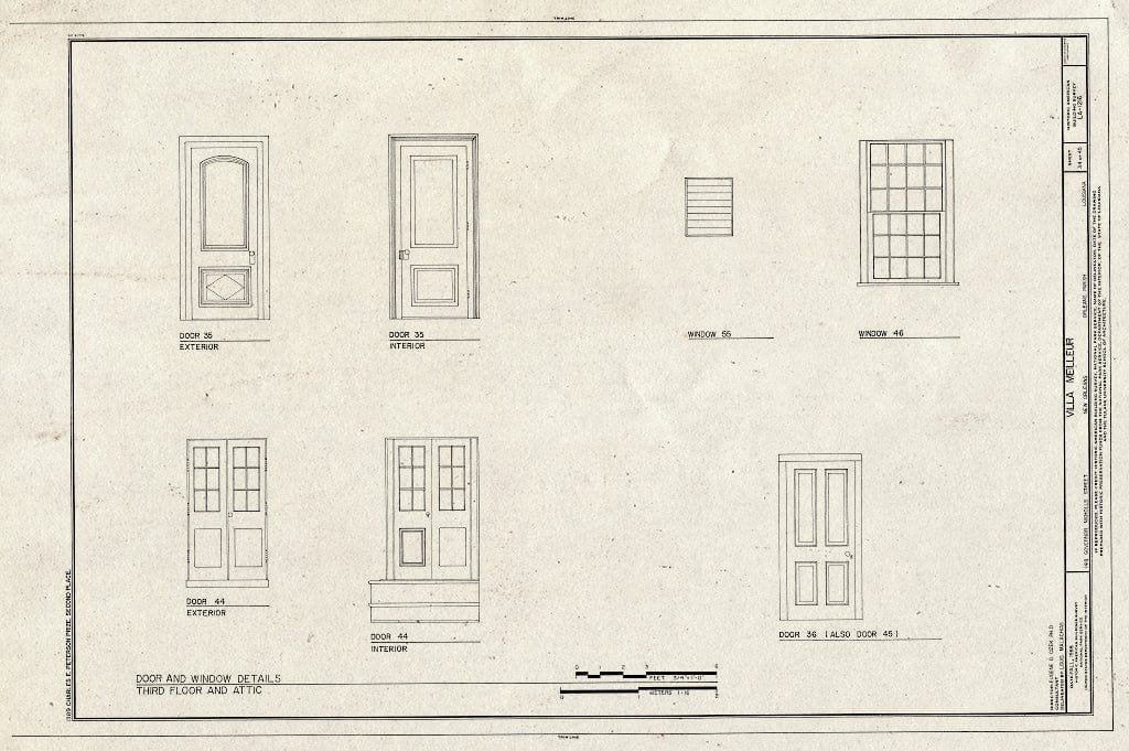Blueprint HABS LA,36-NEWOR,94- (Sheet 34 of 45) - Villa Meilleur, 1418 Governor Nicholls Street, New Orleans, Orleans Parish, LA