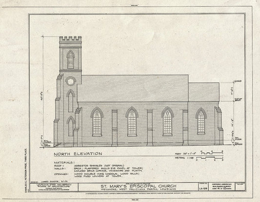 Blueprint HABS LA,63-WEY,1- (Sheet 4 of 10) - St. Mary's Episcopal Church, Near LA Highway 66, Weyanoke, West Feliciana Parish, LA