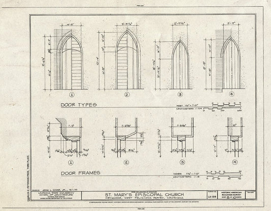 Blueprint HABS LA,63-WEY,1- (Sheet 8 of 10) - St. Mary's Episcopal Church, Near LA Highway 66, Weyanoke, West Feliciana Parish, LA