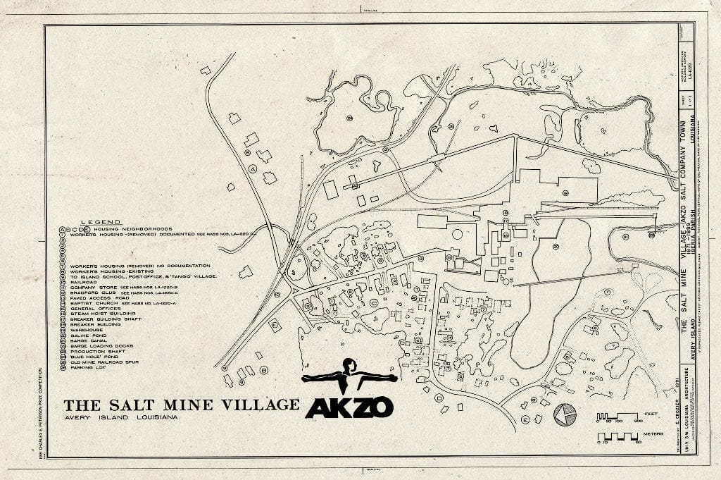 Blueprint HABS LA,23-AVIS,1- (Sheet 1 of 1) - Salt Mine Village, Avery Island, Iberia Parish, LA