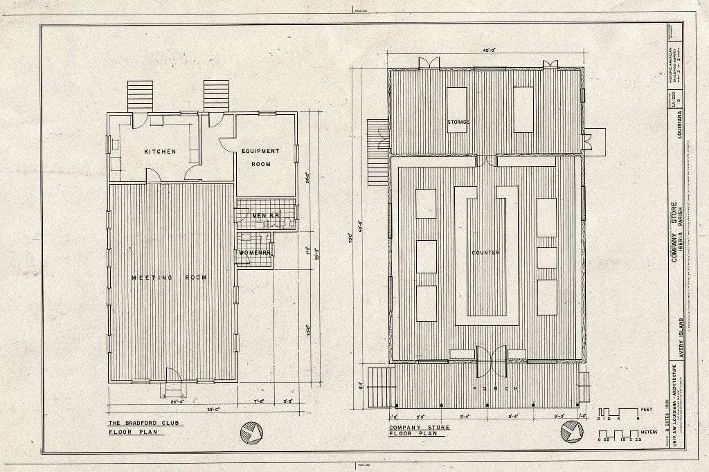 Blueprint HABS LA,23-AVIS,1-B- (Sheet 3 of 3) - Salt Mine Village, Company Store, Avery Island, Iberia Parish, LA