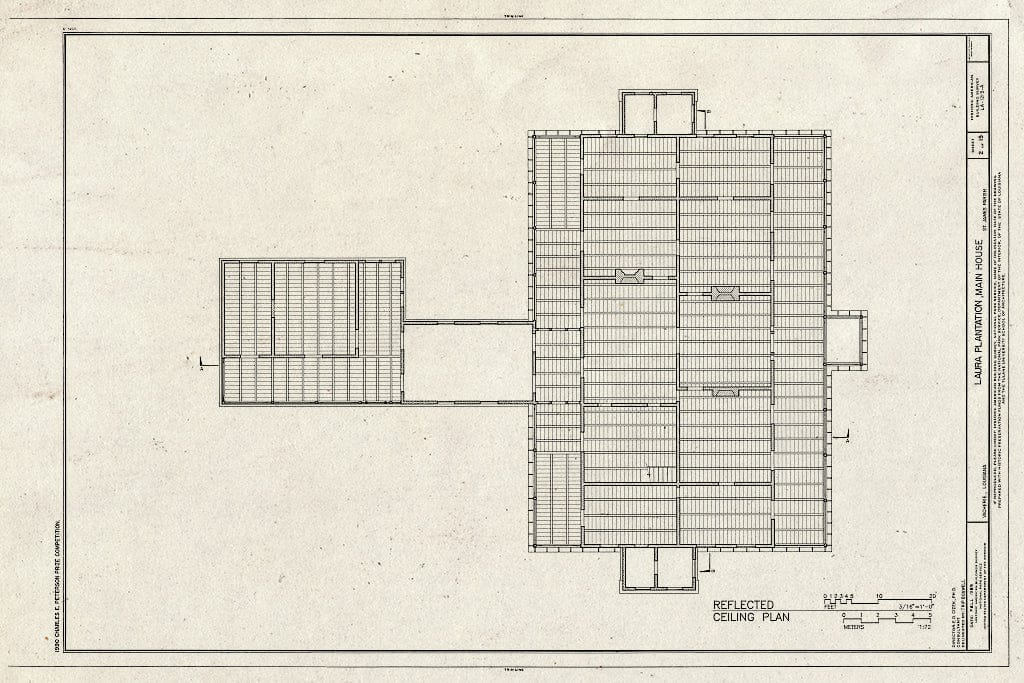 Blueprint HABS LA,47-VACH,2-A (Sheet 2 of 15) - Laura Plantation, Main House, 2247 Highway 18, Vacherie, St. James Parish, LA