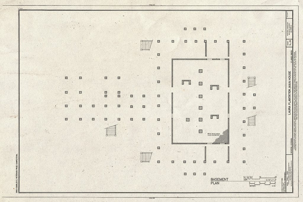 Blueprint HABS LA,47-VACH,2-A (Sheet 3 of 15) - Laura Plantation, Main House, 2247 Highway 18, Vacherie, St. James Parish, LA