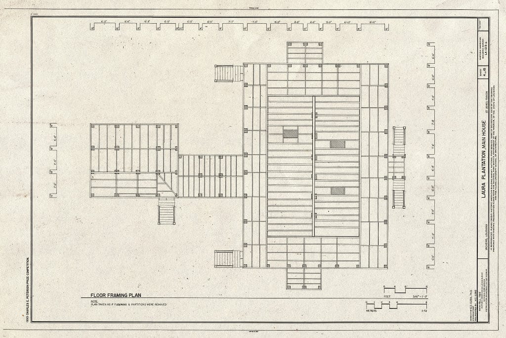 Blueprint HABS LA,47-VACH,2-A (Sheet 4 of 15) - Laura Plantation, Main House, 2247 Highway 18, Vacherie, St. James Parish, LA