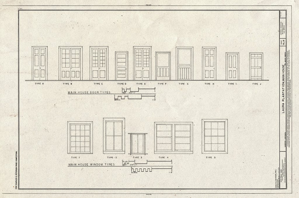 Blueprint HABS LA,47-VACH,2-A (Sheet 10 of 15) - Laura Plantation, Main House, 2247 Highway 18, Vacherie, St. James Parish, LA