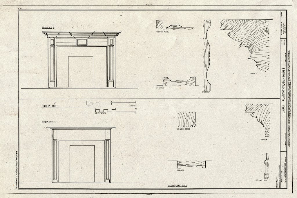 Blueprint HABS LA,47-VACH,2-A (Sheet 15 of 15) - Laura Plantation, Main House, 2247 Highway 18, Vacherie, St. James Parish, LA