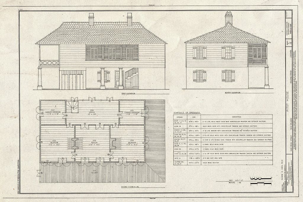 Blueprint HABS LA,36-NEWOR,93- (Sheet 5 of 13) - Pitot House, New Orleans, Orleans Parish, LA