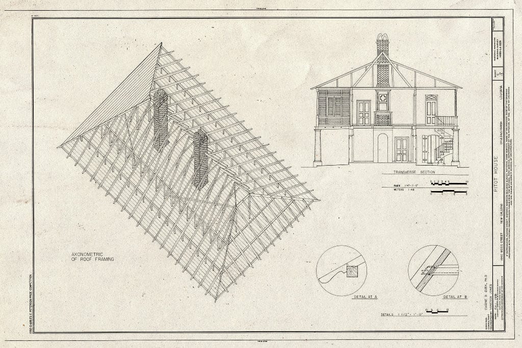 Blueprint HABS LA,36-NEWOR,93- (Sheet 6 of 13) - Pitot House, New Orleans, Orleans Parish, LA