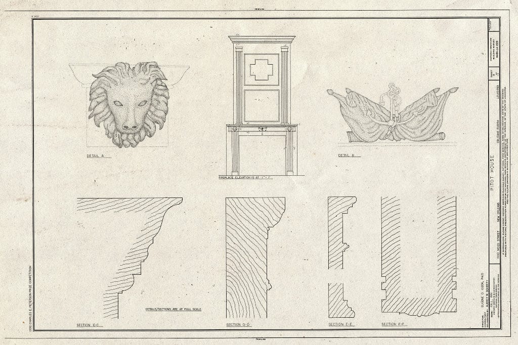 Blueprint HABS LA,36-NEWOR,93- (Sheet 8 of 13) - Pitot House, New Orleans, Orleans Parish, LA