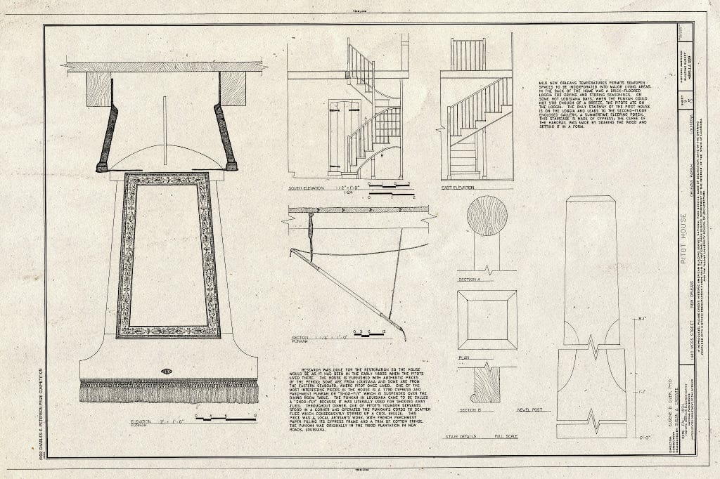 Blueprint HABS LA,36-NEWOR,93- (Sheet 9 of 13) - Pitot House, New Orleans, Orleans Parish, LA