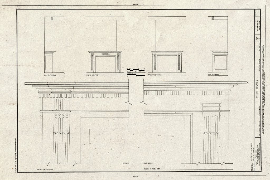Blueprint HABS LA,36-NEWOR,93- (Sheet 10 of 13) - Pitot House, New Orleans, Orleans Parish, LA