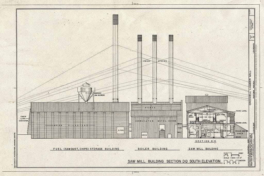 Blueprint HABS LA,40-Long,1- (Sheet 9 of 15) - Crowell Lumber Mill, U.S. Highway 165, Longleaf, Rapides Parish, LA