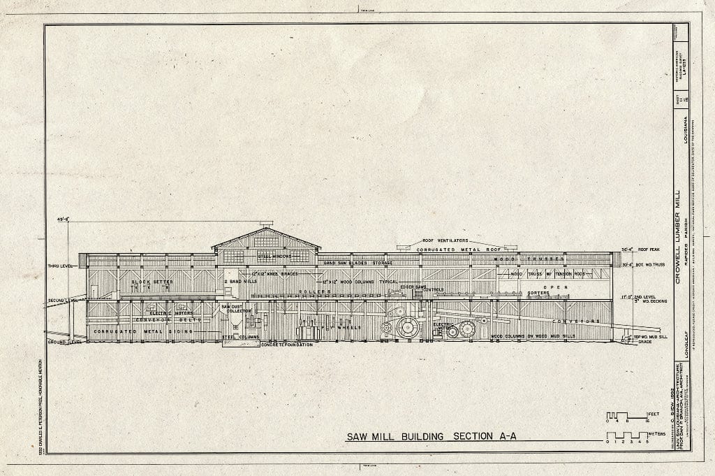 Blueprint HABS LA,40-Long,1- (Sheet 11 of 15) - Crowell Lumber Mill, U.S. Highway 165, Longleaf, Rapides Parish, LA