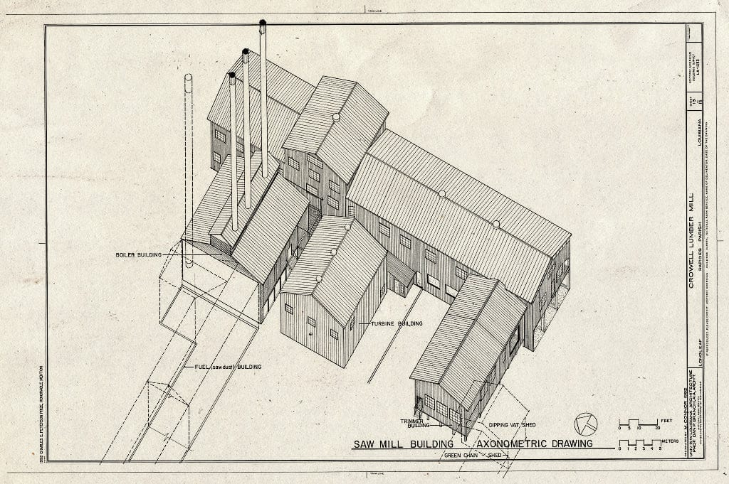 Blueprint HABS LA,40-Long,1- (Sheet 13 of 15) - Crowell Lumber Mill, U.S. Highway 165, Longleaf, Rapides Parish, LA