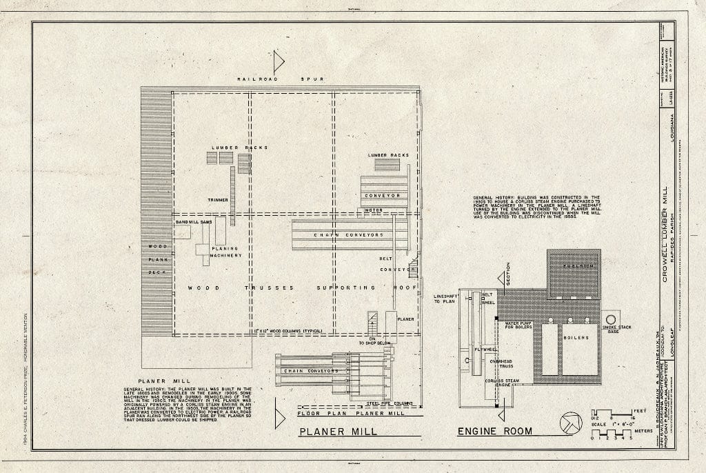 Blueprint HABS LA,40-Long,1- (Sheet 3 of 17) - Crowell Lumber Mill, U.S. Highway 165, Longleaf, Rapides Parish, LA