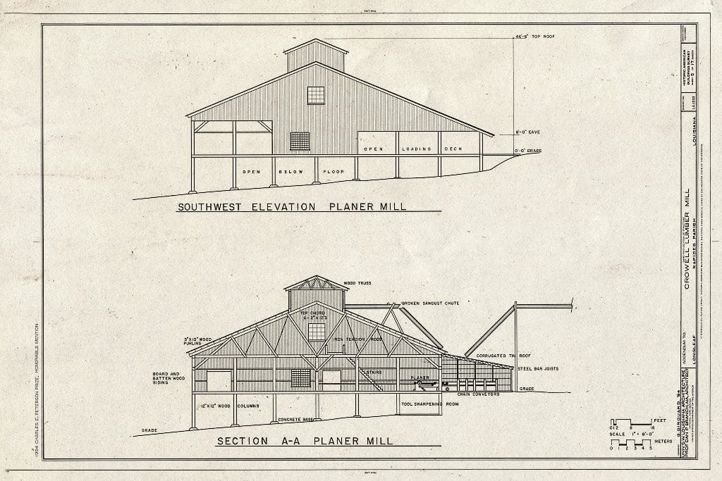 Blueprint HABS LA,40-Long,1- (Sheet 5 of 17) - Crowell Lumber Mill, U.S. Highway 165, Longleaf, Rapides Parish, LA
