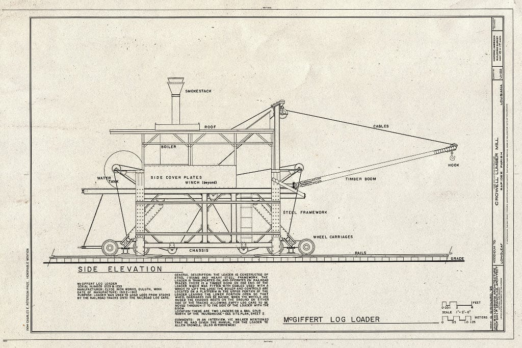 Blueprint HABS LA,40-Long,1- (Sheet 10 of 17) - Crowell Lumber Mill, U.S. Highway 165, Longleaf, Rapides Parish, LA