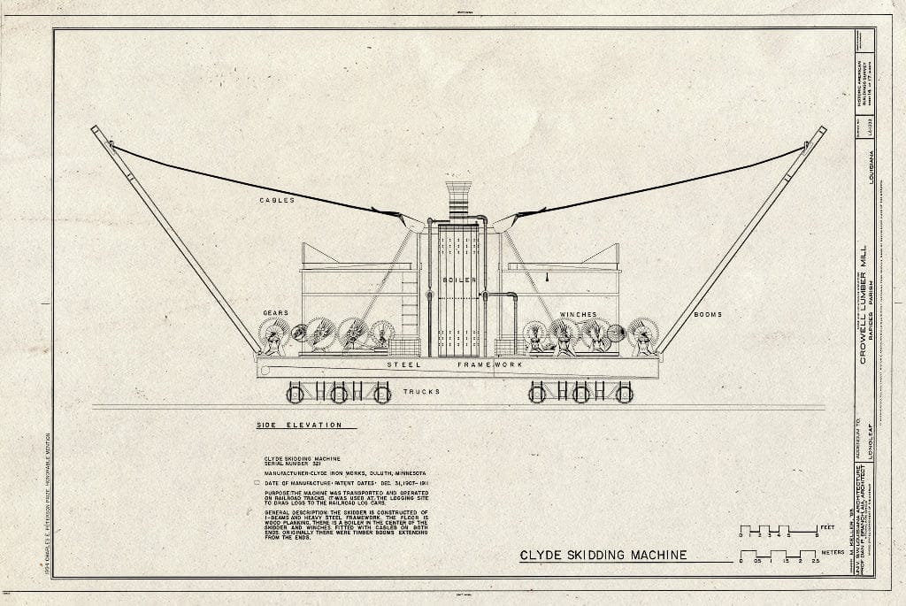 Blueprint HABS LA,40-Long,1- (Sheet 14 of 17) - Crowell Lumber Mill, U.S. Highway 165, Longleaf, Rapides Parish, LA