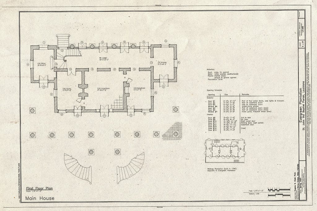 Blueprint HABS LA,48-RES.V,1- (Sheet 6 of 37) - Evergreen Plantation, Reserve, St. John The Baptist Parish, LA