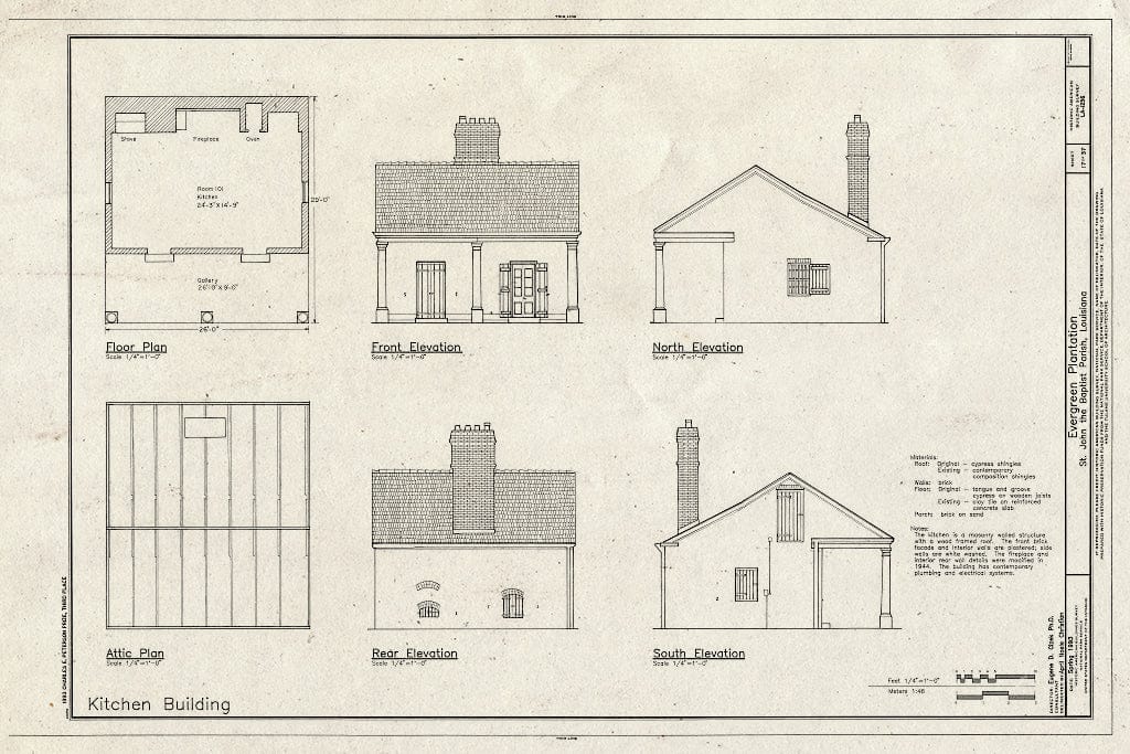 Blueprint HABS LA,48-RES.V,1- (Sheet 17 of 37) - Evergreen Plantation, Reserve, St. John The Baptist Parish, LA