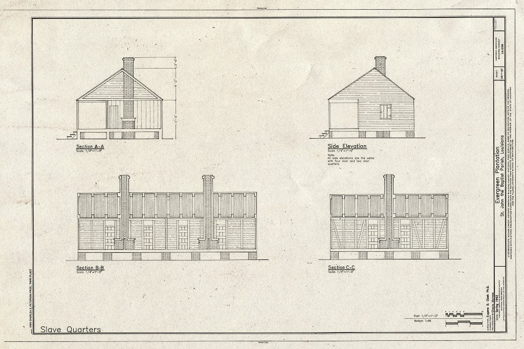 Blueprint HABS LA,48-RES.V,1- (Sheet 36 of 37) - Evergreen Plantation, Reserve, St. John The Baptist Parish, LA