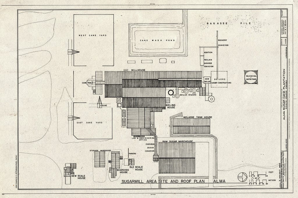 Blueprint HABS LA,39-Lake,1- (Sheet 2 of 18) - Alma Sugarcane Plantation, Lakeland, Pointe Coupee Parish, LA