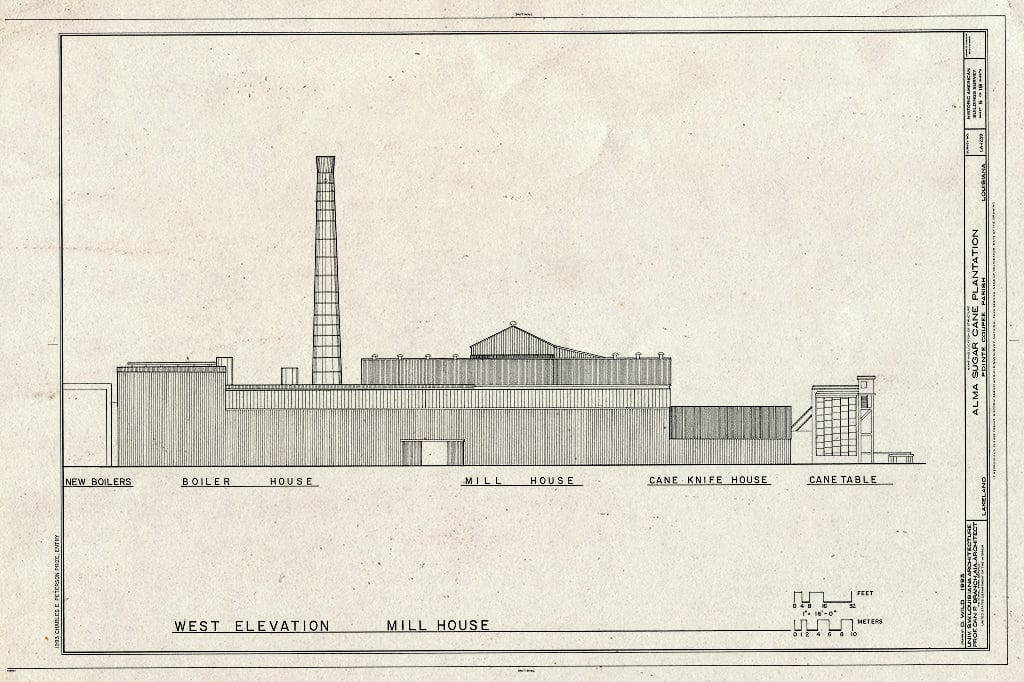 Blueprint HABS LA,39-Lake,1- (Sheet 5 of 18) - Alma Sugarcane Plantation, Lakeland, Pointe Coupee Parish, LA