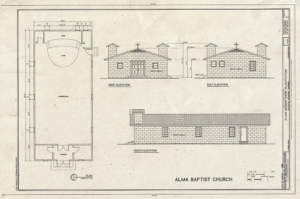Blueprint HABS LA,39-Lake,1- (Sheet 13 of 18) - Alma Sugarcane Plantation, Lakeland, Pointe Coupee Parish, LA