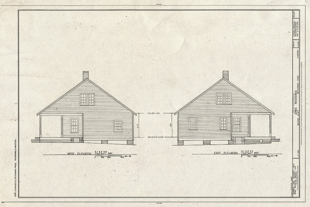 Blueprint HABS LA,35-MELRO.V,1- (Sheet 6 of 10) - Lewis Jones House, 2648 Louisiana State Highway 484, Natchez, Natchitoches Parish, LA