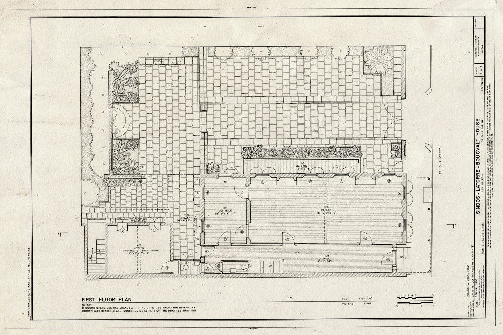 Blueprint HABS LA,36-NEWOR,103- (Sheet 2 of 13) - Sindos-Latorre-Boucvalt House, 1025 Saint Louis Street, New Orleans, Orleans Parish, LA