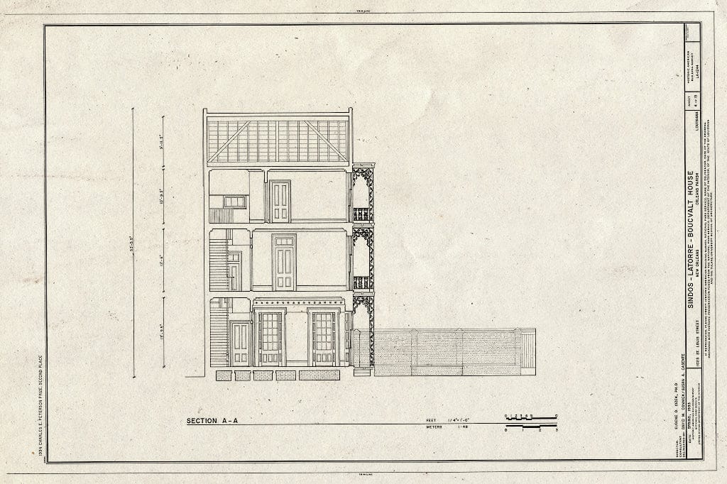 Blueprint HABS LA,36-NEWOR,103- (Sheet 4 of 13) - Sindos-Latorre-Boucvalt House, 1025 Saint Louis Street, New Orleans, Orleans Parish, LA