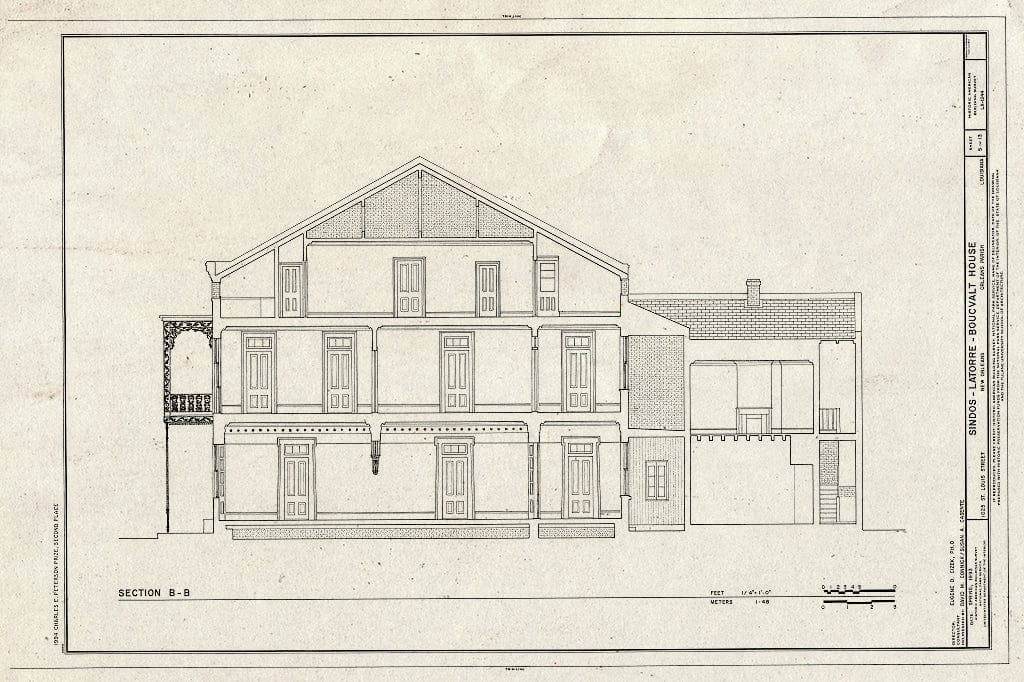 Blueprint HABS LA,36-NEWOR,103- (Sheet 5 of 13) - Sindos-Latorre-Boucvalt House, 1025 Saint Louis Street, New Orleans, Orleans Parish, LA