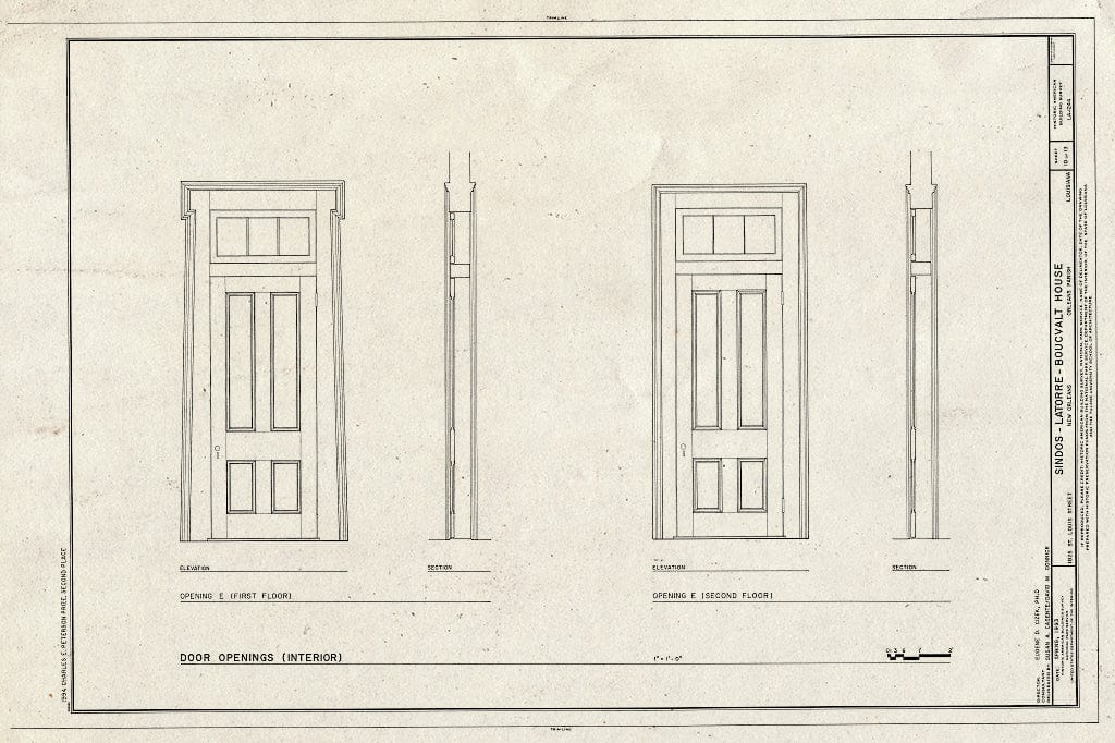 Blueprint HABS LA,36-NEWOR,103- (Sheet 10 of 13) - Sindos-Latorre-Boucvalt House, 1025 Saint Louis Street, New Orleans, Orleans Parish, LA