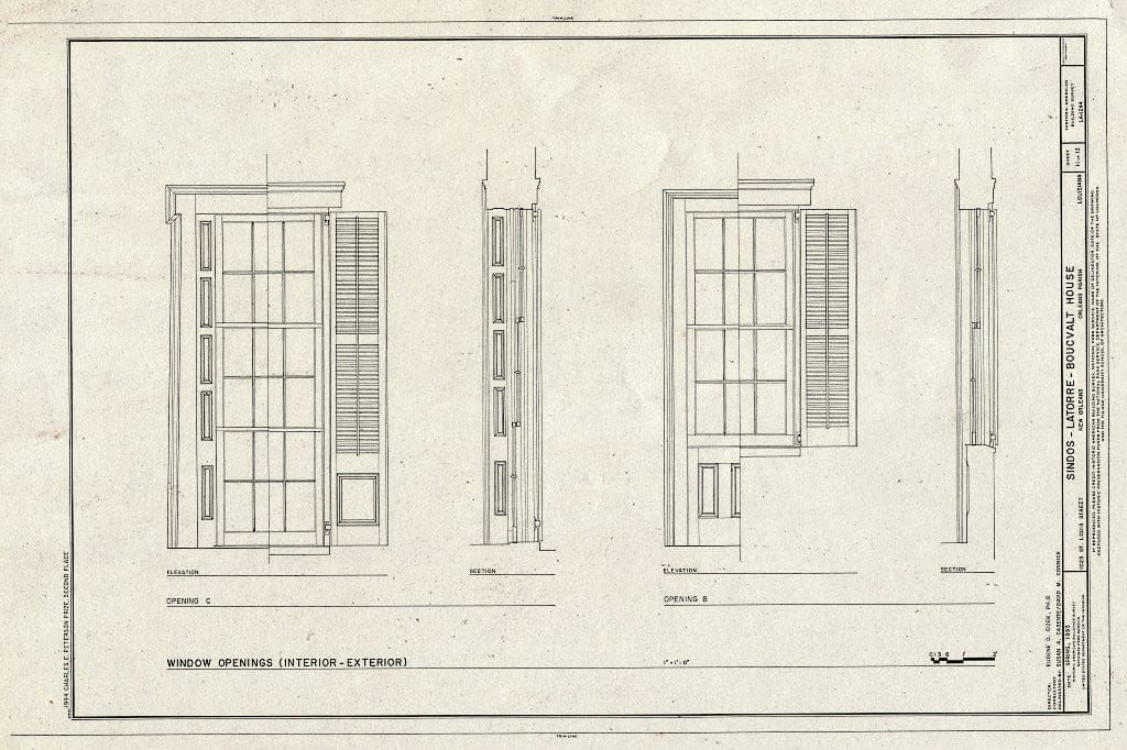 Blueprint HABS LA,36-NEWOR,103- (Sheet 11 of 13) - Sindos-Latorre-Boucvalt House, 1025 Saint Louis Street, New Orleans, Orleans Parish, LA